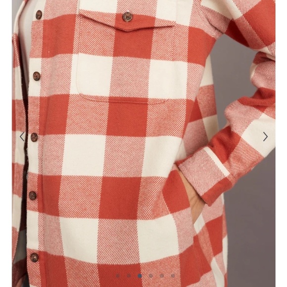 Marine Layer Riley‎ Overshirt in Rust/Cream size extra small - Picture 3 of 9